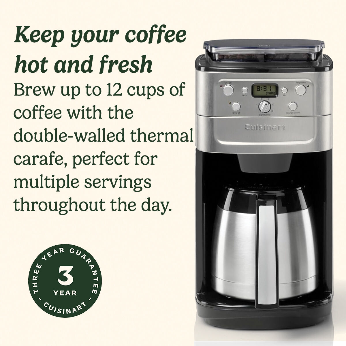 Programmable coffee maker with thermal carafe deals